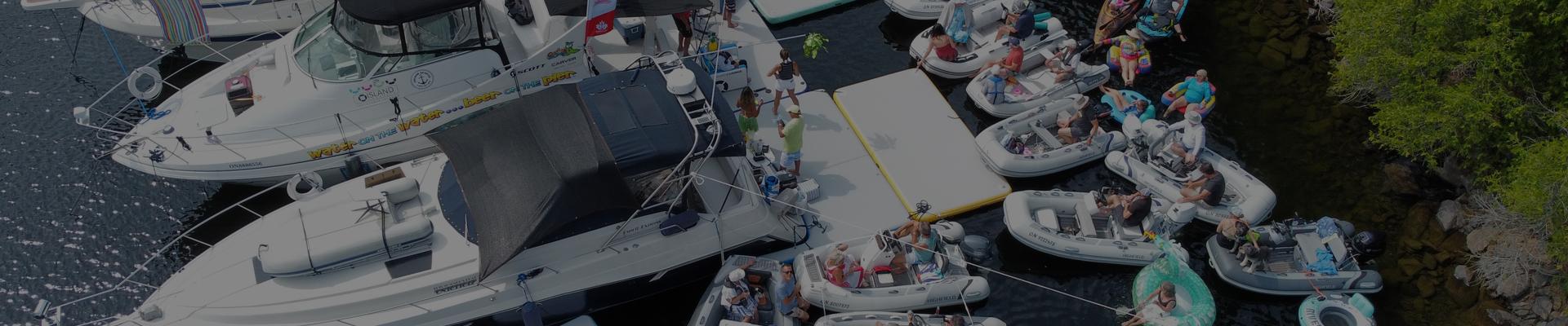 Boaters on a Maple Leaf Marina Rendezvous Enjoying a Social Event
